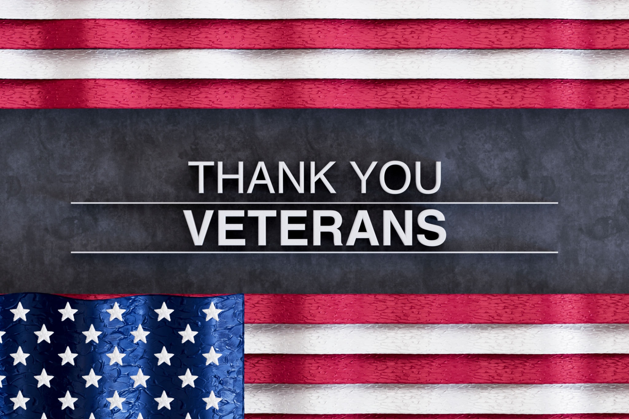 Thank You Veterans — American flag graphic